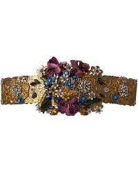 Dolce & Gabbana - Embellished Floral Crystal Wide Waist Belt - Lyst