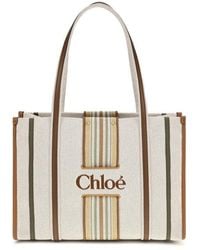 Chloé - Beige Cotton Shoulder Bag - Lyst