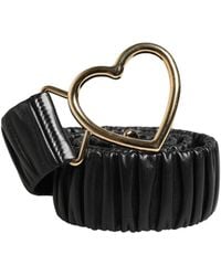 Dolce & Gabbana - Black Leather Gold Heart Metal Buckle Belt - Lyst