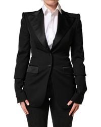 Dolce & Gabbana - Black Wool Single Breasted Blazer Jacket - Lyst