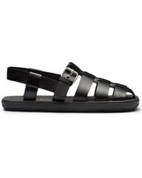 Prada - Interwoven Straps Flat Sandals - Lyst