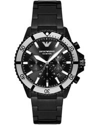 Emporio Armani - Sleek Steel Chronograph Timepiece - Lyst