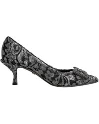 Dolce & Gabbana - Silver Lace Dg Amore Heels Pumps Shoes - Lyst