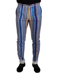 Dolce & Gabbana - Sleek Striped Slim Fit Chinos - Lyst