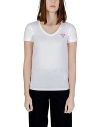 Guess - White Cotton Tops & T - Lyst