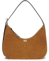 Ganni - Brown Recycled Polyester Shoulder Bag - Lyst