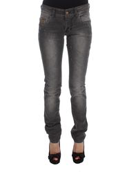 John Galliano - Gray Wash Cotton Blend Slim Fit Stretch Jeans - Lyst