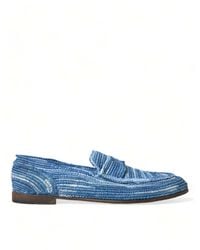Dolce & Gabbana - Raffia Slip On Loafers Casual Shoes - Lyst