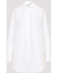 Patou - White Cotton Mini Shirt Dress - Lyst