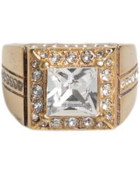 Dolce & Gabbana - Gold Plated 925 Silver Clear Crystal Ring - Lyst