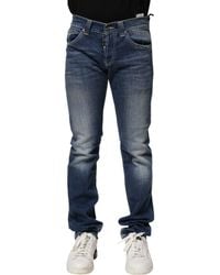Dondup - Blue Washed Skinny Fit Casual Men Denim Jeans - Lyst