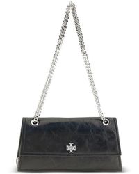 Tory Burch - Black Suede Leather Shoulder Bag - Lyst