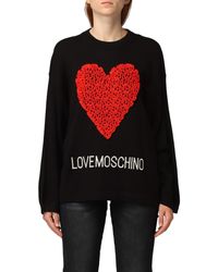 Love Moschino - Embossed Heart Ruffle Sweater - Lyst