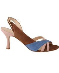 GIA COUTURE - Multicolor Suede Leather Slingback Heels Sandals Shoes - Lyst