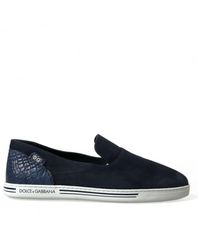 Dolce & Gabbana - Suede Caiman Loafers Saint Tropez Shoes - Lyst