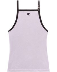 Courreges - Buckle Cotton Tank Top - Lyst