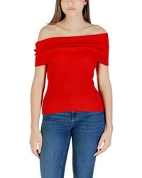ONLY - Red Polyester T - Lyst