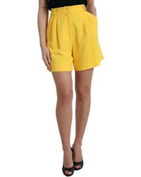 Dolce & Gabbana - Yellow High Waist Hot Pants Bermuda Shorts - Lyst