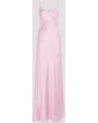 Victoria Beckham - Pink Floorlenght Cami Viscose Dress - Lyst