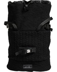 Dolce & Gabbana - Black Tricot Wool Blend Duffel Backpack Travel Borse Bag - Lyst