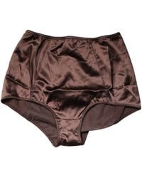 Dolce & Gabbana - Brown Silk Blend High Waist Girdle Panty Underwear - Lyst