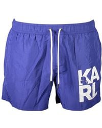 KARL LAGERFELD - Polyester Swim Trunks - Lyst