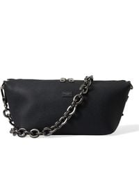 Dolce & Gabbana - Black Leather Chain Strap Baguette Shoulder Bag - Lyst