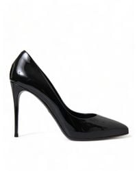 Dolce & Gabbana - Black Patent Leather Pumps Heels Shoes - Lyst