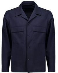 AUTORE - Navy Blue Virgin Wool Jacket - Lyst