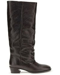 P.A.R.O.S.H. - High Leather Boots - Lyst