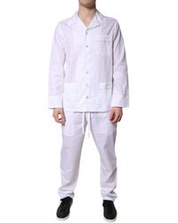 Dolce & Gabbana - Cotton Shirt Pants Pajama Set Sleepwear - Lyst