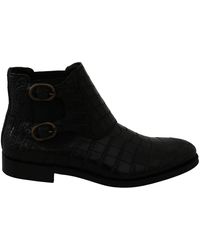Dolce & Gabbana - Crocodile Leather Derby Boots Shoes - Lyst