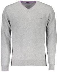 Harmont & Blaine - Elegant V-Neck Sweater With Contrasting Details - Lyst