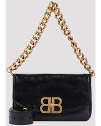 Balenciaga - Black Bb Soft Flap Nappa Leather Shoulder Bag - Lyst