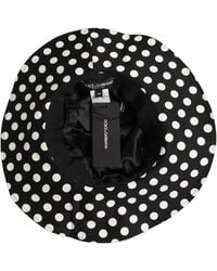 Dolce & Gabbana - Black White Polka Dot Cotton Bucket Capello Hat - Lyst