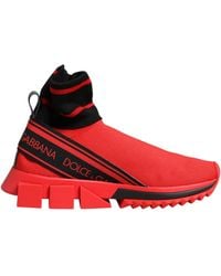 Dolce & Gabbana - Red Black Sorrento Socks Sneakers Shoes - Lyst