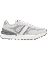 Tommy Hilfiger - Gray Suede Leather Athletic Sneakers - Lyst
