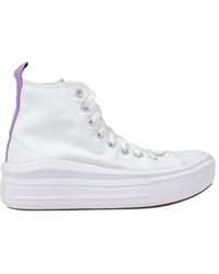 Converse - White Fabric Platform Sneakers - Lyst