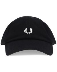 Fred Perry - Black Cotton Cap (baseball Hat) - Lyst