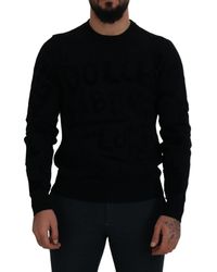Dolce & Gabbana - Wool Logo Pattern Crewneck Pullover Sweater - Lyst
