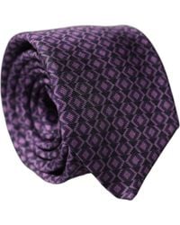 Dolce & Gabbana - Patterned 100% Silk Adjustable Neckmen's Tie - Lyst