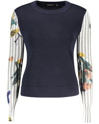 Desigual - Blue Wool Sweatshirt - Lyst