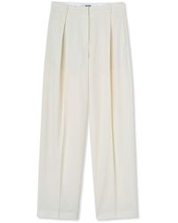 MSGM - White Wool Casual Pants - Lyst
