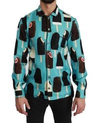 Dolce & Gabbana - Silk Ice Cream Print Casual Shirt - Lyst