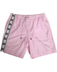 Dolce & Gabbana - Pink Nylon Logo Side Stripe Beachwear Men Swimwear - Lyst