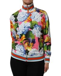 Dolce & Gabbana - Multicolor Floral Print Zip Cardigan Jacket - Lyst