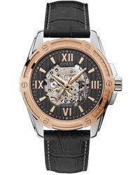 Guess - Black Leather Watch - Lyst