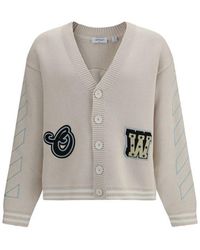 Off-White c/o Virgil Abloh - Beige Cotton Cardigan - L - Lyst
