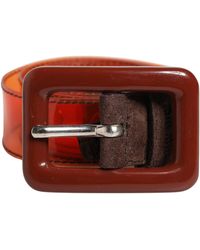 Miu Miu - Orange Pvc Waist Cintura Square Buckle Belt - Lyst