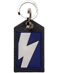Neil Barrett - Blue Leather Men Keychain - Lyst